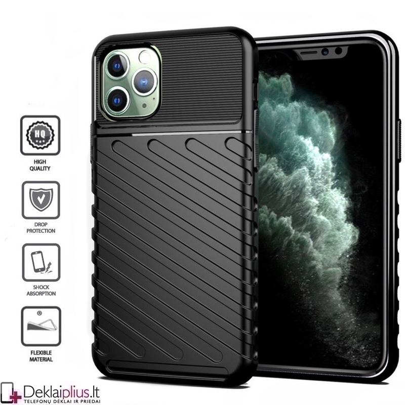 Thunder guminis dėklas - juodas (telefonui Apple Iphone 11 Pro) Thunder guminis dėklas - juodas (telefonui Apple Iphone 11 Pro)